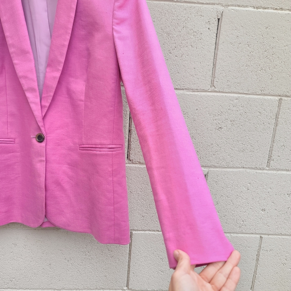 J. Crew | Parke Blazer in Stretch Linen in Pink Size 6 - Picture 7 of 15